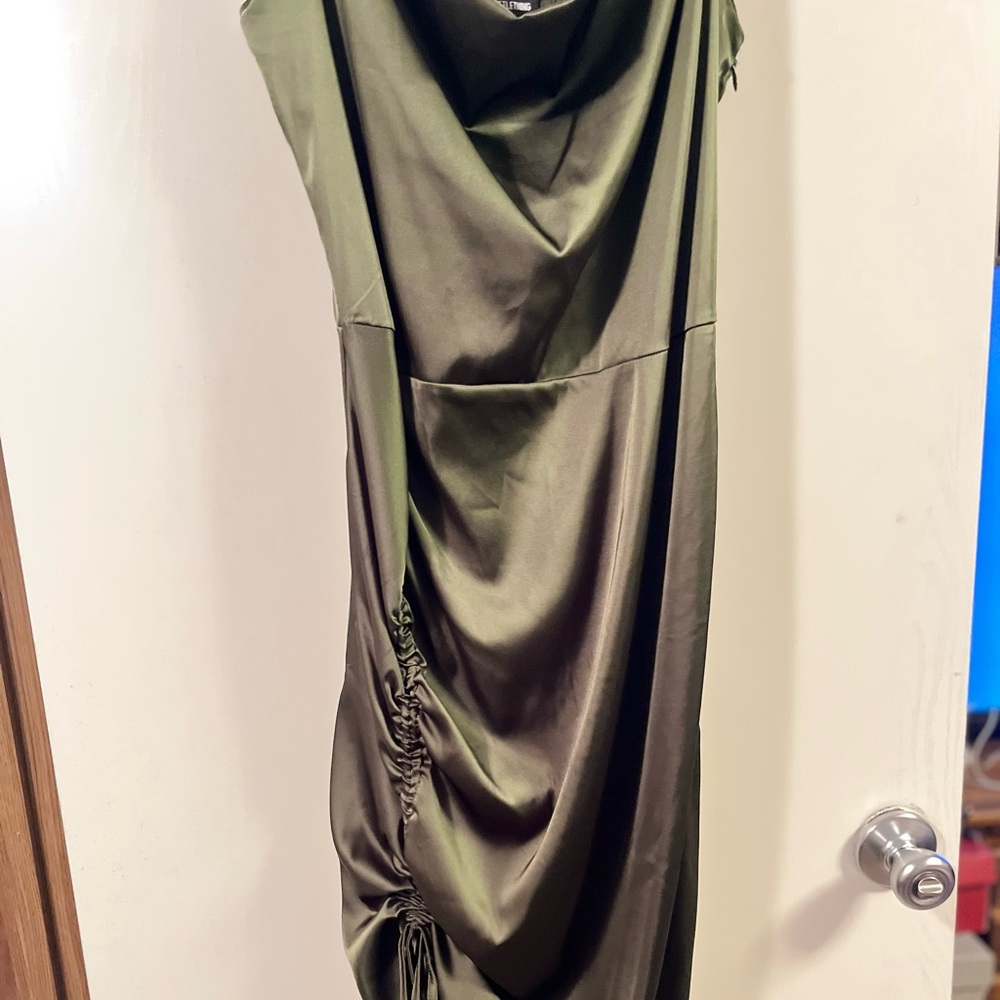 Olive green dress from PrettyLittleThing